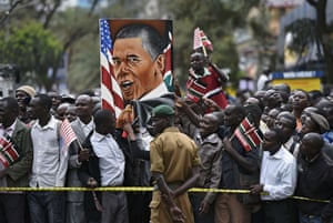 Crowds of Kenyans gather near the memorial park in the city centre.
