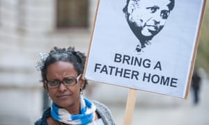 Yemi Hailemariam campaigns in London to demand the immediate release of her partner, British citizen Andargachew Tsege, who has been held in Ethiopia since June 2014.