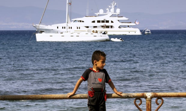 A young Syrian refugee in the Greek island of Kos.