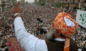 Fazal-ur-Rehman  addresses a rally in Peshawar, north-western Pakistan