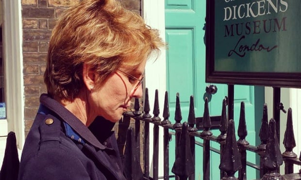 Patricia Cornwell outside the Dickens museum