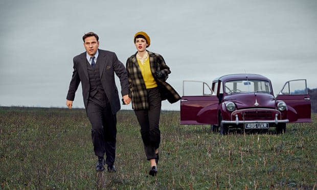 David Walliams and Jessica Raine in the BBC’s forthcoming Partners in Crime.