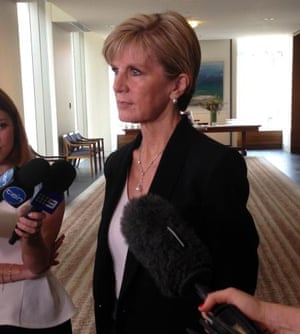 Foreign minister Julie Bishop in Perth on Sunday.