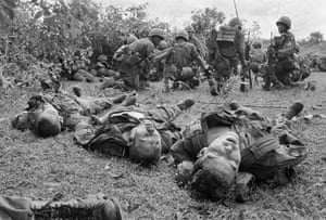 Bodies of US paratroopers lie near a command post during the battle of An Ninh, September 18, 1965
