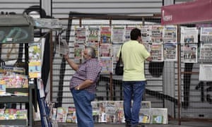 Newspaper stand in Athens
