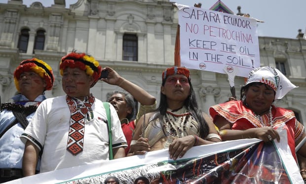 Anti-oil protesters in Peru.