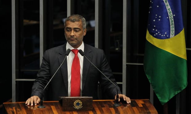 Romario takes part in a plenary session of the Senate in Brasilia.