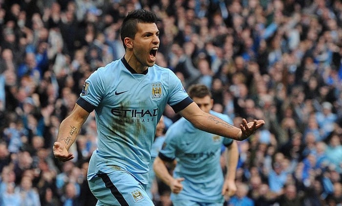 That goal has been coming for a while – and Aguero looks relieved to have score it.
