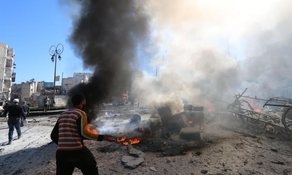 A reported barrel bomb attack by Syrian government forces in Aleppo this week.