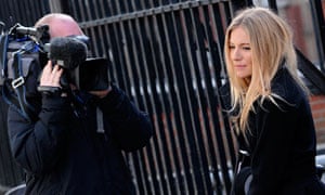 Sienna Miller leaves after giving evidence at the Leveson inquiry in London