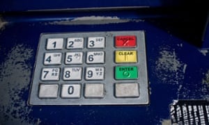 An ATM keypad. Hackers are believed to have infiltrated dozens of banks and even programmed ATMs to dispense money at specific times.