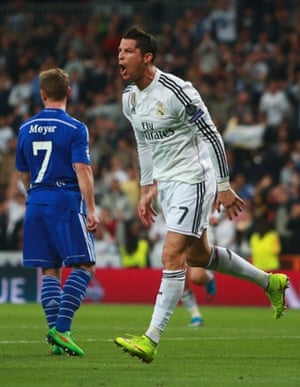 Cristiano Ronaldo celebrates as he scores their first and equalising goal.
