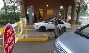 Security checkpoint in Kampala Uganda