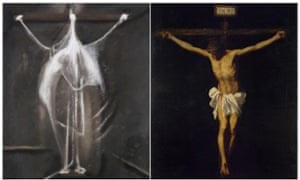 Crucifixion, by Francis Bacon, 1933, with The Crucifixion, by Alonso Cano, 1601