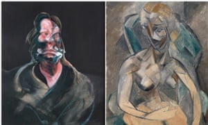 Portrait of Isabel Rawsthorne,1966, with Francis Bacon, with A Young Lady, 1909, by Pablo Picasso