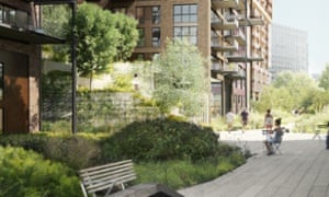 The 'sustainable green backbone' proposed to weave through Nine Elms.