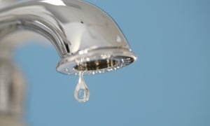 Water dripping from faucet