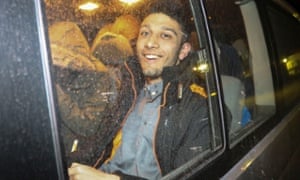 Waheed Ahmed, the son of Rochdale councillor Shakil Ahmed, leaves hospital after a medical checkup and fingerprinting in Hatay province, Turkey.