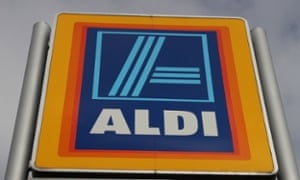 The Aldi supermarket sign in Worcester. The discount chain has grown rapidly in recent years as shoppers have keep a tight rein on their budgets.