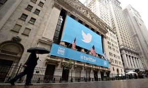 The scene on Wall Street when Twitter floated on the New York Stock Exchange in November 2013.