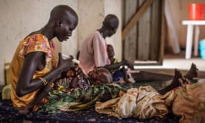 Malnourished children receive treatment last June at a Médecins Sans Frontières hospital in Leer, in South Sudan's Unity State. Rising violence has since forced NGOs to evacuate staff from the area.