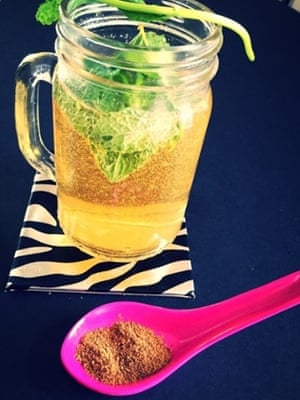 BinnyShah's pic, uploaded to GuardianWitness, of a masala chai mint rum infusion.... 