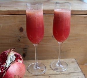 Recipe Swap regular Fadime's pomsecco (pomegranate and peach) cocktail.