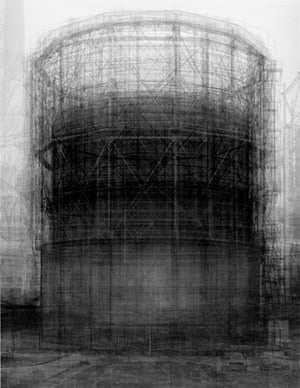 Inspired by the Bechers' series, Idris Khans ghostly composite Every Bernd and Hilla Becher Prison Type Gasholder.