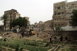 Buildings in the aftermath of the air strike