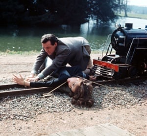 Diana Rigg and Patrick Macnee pictured in a scene from The Avengers.