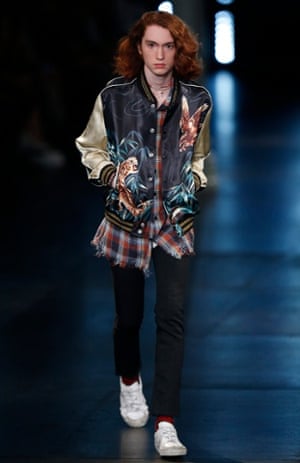 Checked shirts on the Saint Laurent Spring/Summer 2016 Menswear catwalk