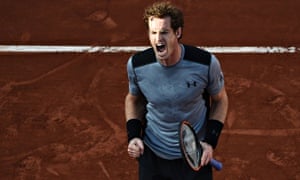 Great Britain's Andy Murray celebrates h