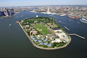Aerial view of Governor's Island, New York Harbor