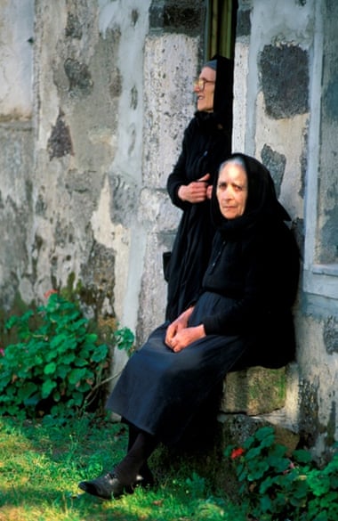 Elderly women on the street.