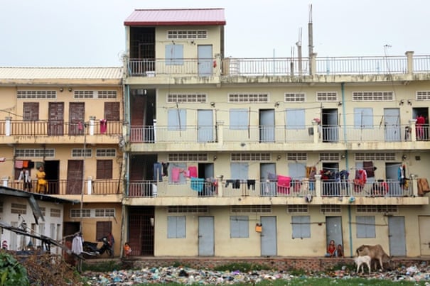 Accommodations of the textile workers in the industrial area Pochentong in Phnom Penh, Cambodia
