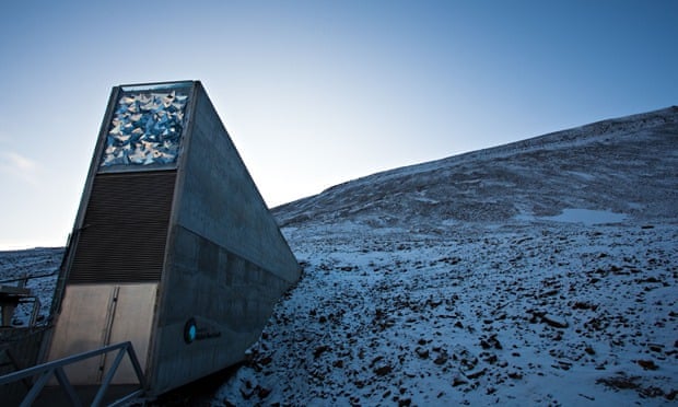The entrance of Svalbard Global Seed Vault a repository for seeds, Norway