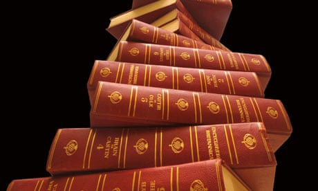 The Encyclopedia Britannica, in its now-defunct printed edition. Photograph: Alamy