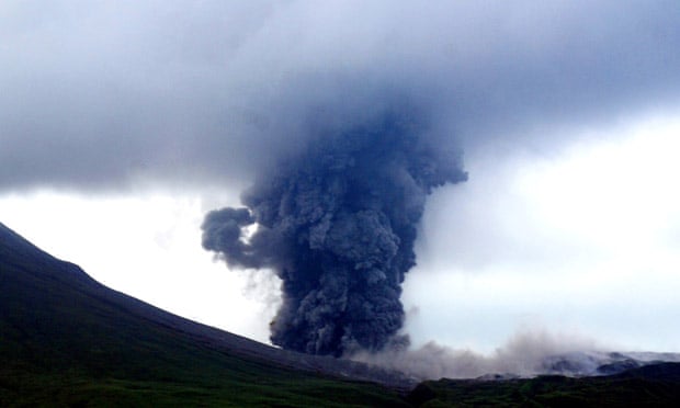 Volcanic ash spews from Mount Lokon