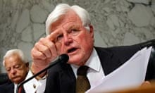 Ted Kennedy asks questions during a hearing of the Senate armed services committee. Photograph: Alex Wong/Getty Images. &quot; - Ted-Kennedy-US-Senator-003