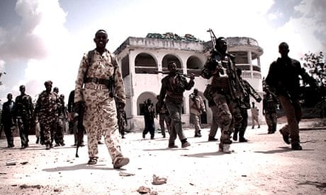Members of a western-backed Somali militia in Mogadishu in a still from Dirty Wars