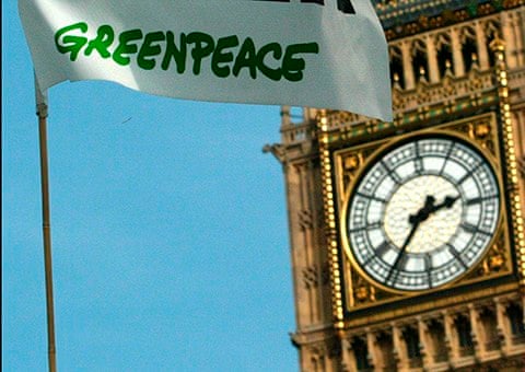A Greenpeace anti-war flag