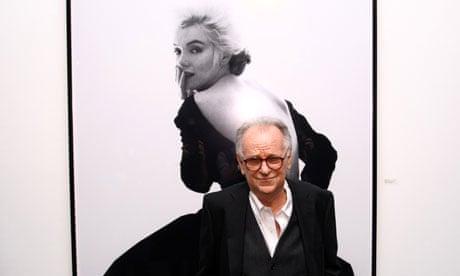 Bert Stern in 2011 in front of one of the Last Sitting portraits