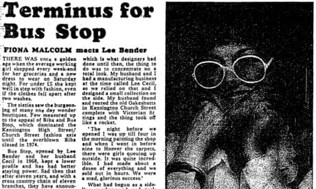 Interview with Lee Bender, founder of Bus Stop, Observer 21 October 1979