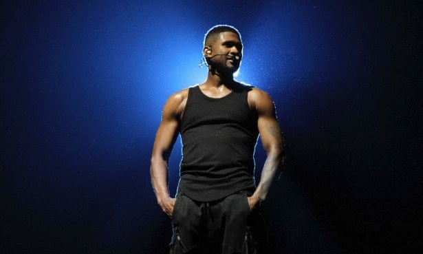 Usher, onstage at Madison Square Garden, New York.