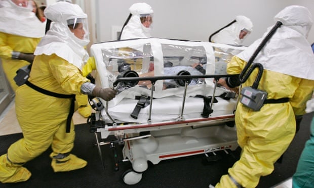 A biocontainment drill at the Nebraska Medical Centre where the latest US medical worker to contract Ebola is expected to be treated.