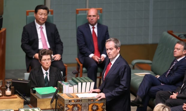 Opposition Leader Bill Shorten addresses a special joint sitting of the house to hear an address for the  President of the Peoples Republic of China Mr Xi Jinping Parliament House Canberra this afternoon, Monday 17th November 2014.