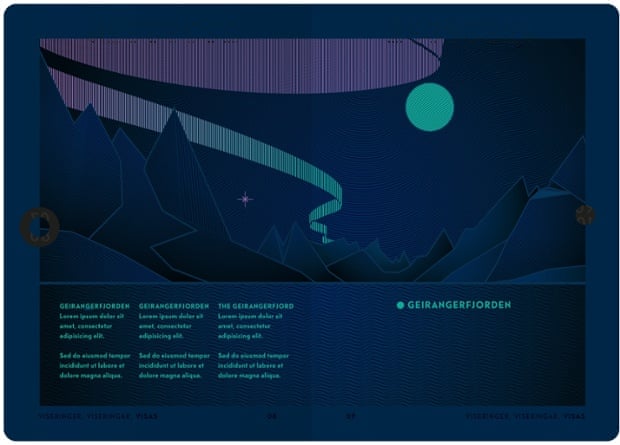 When shone under a UV light the Northern Lights become visible on the pages.