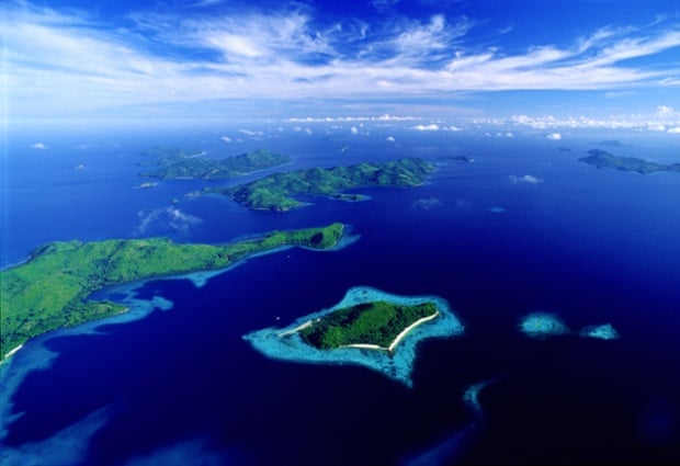 Aerial view of the Palawan archipelago. 