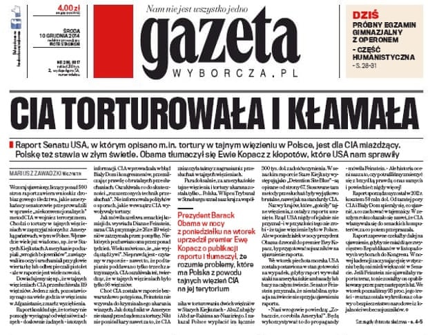 Gazeta - Poland - CIA Torturowala i Klamala