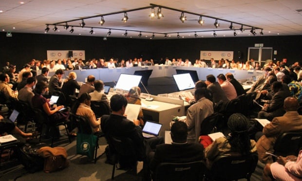 ‘We have seen the laggards throwing in language of all kinds into the negotiating document,’ said Tony de Brum, the foreign minister of the Marshall Islands. Photograph: IISD 